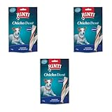 Rinti Extra Chicko Dent Medium Kausticks mit Entenfilet | 3er Pack | 3 x 150 g | Ergänzungsfuttermittel für Hunde | Kaustreifen für die Zahnpflege | Bissfeste Rinderhaut