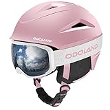 Odoland Skihelm mit Skibrille für Skifahren und Snowboard, Einstellbare Größenverstellbar, mit Ohrenschützern für Männer Frauen und Jugendliche