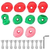 Happyyami 10 Sätze Klettern Klettersteine Turnen kletterrosen Kletterwände Klimmzugstangenständer Station hochziehen Indoor-Kletter- und Spielstrukturen für Wandgriffe Plastik