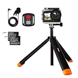 SVBONY SVGo2 Action-Kamera 4K30FPS, 5X Zoom Touchscreen Sportkamera, 30 m wasserdichte Kameras, mit schwimmendem Selfie-Stick, kabelgebundenem Mikrofon, EIS, 2 Batterien, WiFi-Fernbedienung, für