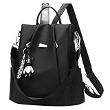 Eshow Rucksack Damen Klein, Anti-Diebstahl Kleiner Cityrucksack Tagesrucksack Elegant, 3 in 1 Rucksacktasche Modern für Pendeln Schule Arbeit Reise Schwarz