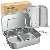 VITCOCO Lunch Box Bento Lunch Box Edelstahl Leakproof 1200 ml Lunchbox Kinder mit Fach – BPA-frei – Lunchbox für Picknick, Schule, Arbeit