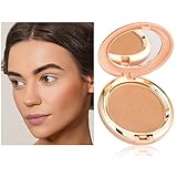 Oulac Sschimmernder Bronzer Puder Gesichts Makeup mit Spiegel, Hochpigmentiertes Bronzing Powder Bronzing Blush Dual Purpose, Sonnengeküsster Natürlicher Look, Vegan & Cruelty-Free B01