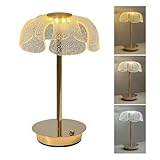 Tischleuchte Fluss – kabellose Tischleuchte | Blumenschreibtischlampe, wiederaufladbar, LED, mit Touch-Steuerung | weiches Umgebungslicht für Schlafzimmer, Wohnzimmer | dekorative kabellose