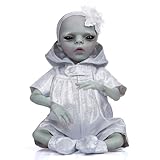 Alien-Puppe – Realistische Alien-Babypuppe, 14-Zoll-Puppen Mit Ultrarealistischer, Handdetaillierter Bemalung, Silikon-Reborn-, Ganzkörper-Silikon-Vinylpuppen, Bewegliches Kinderspielzeug