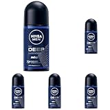 NIVEA MEN Deep Deo-Ball, Black Carbon, Dark Wood, 50 ml (1 Stück) (Packung mit 5)