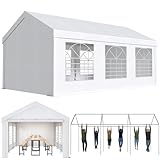 Devoko Pavillon 3x6,Partyzelt 3x6 Wasserdicht Stabil,Pavillon mit 170g PE-Plane,Metall Gestell Gartenzelt,UV-Schutz 50+Große Luxus Hochzeitszelt Festzelt,Zelt Weiß
