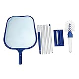 Kisangel 2 Sätze Schwimmbad-Blattnetz Pool-Reinigungsset Wanne Vakuum Solar- Pool reinigungsbürste poolreinigungsbürsten Pool zubehör Pool-Skimmer-Tool Pool-Skimmer-Kit Plastik Blue