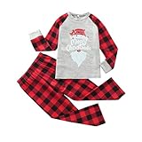 Passender Weihnachten Familien-Schlafanzug Familie Couple Weihnachtspyjama Damen Herren Kinder Nachthemd Hausanzug Lang Tops+Hosen Matching Pyjamas Couple Two Piece for Women Men Children Baby 32