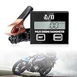 mizikuu Induktiver Drehzahlmesser, Digitaler Drehzahlmesser mit Betriebsstundenzähler Drehzahlmesser Motorsäge für Motorrad Schneefräse Motocross Rasenmäher Generator Kettensäge