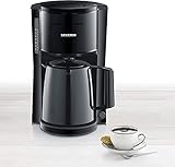 SEVERIN KA 9250 Filterkaffeemaschine mit Thermokanne, ca. 1.000 W, bis 8 Tassen, Schwenkfilter 1 x 4 mit Tropfverschluss, automatische Abschaltung, Durchbrühdeckel, Schwarz