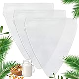 Annvchi Nussmilchbeutel, Nussmilchbeutel, wiederverwendbar, 3 Siebbeutel, 28–30 cm Käsetücher, Käsetuch zum Filtern von Nussmilch, Selleriesaft, Tee, Kaffee, Käsetuch mit feinem Netz