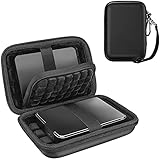 ProCase Doppelte Festplattentasche für 2 Externe 2,5' HDD, Externe Festplatte Tasche kompatibel mit Canvio Partner, Intenso Memory, WD My Passport/Elements, Seagate Portable Reisetasche -Schwarz