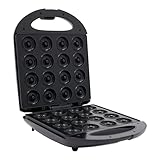 Donut-Maker für 16 kleine Donuts, 1400 W, elektrische Donut-Maschine für kleines Frühstück, Snacks, Desserts, für Zuhause, Bäckerei, Desserts (schwarz)