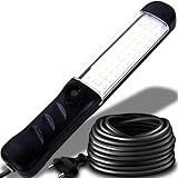 Retoo Arbeitsleuchte 1200 Lumen Handleuchte, Werkstattlampe, Handlampe, Inspektionsleuchte, Werkstattlampe, Baulampe, Leuchtmittel 8m Netzkabel, Lampenkabel, Schalter EU-Stecker