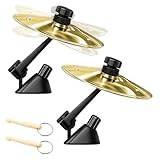 XPJBKC 2 Stück Auto Crash Becken, Mini Schlagzeug Auto Lüftung Set mit 2 Schlagstock, Auto Schlagzeug Becken Mini Car Drum, Car Cymbals Air Vent für Alle Arten von Fahrzeugen, Gold