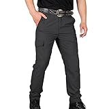 OBiQuzz Softshellhose Herren Wasserdicht Atmungsaktiv - Wanderhose Slim Fit Outdoorhose Klassisch Trekkinghose Snowboardhose Winddicht Arbeitshose Funktionshose Skihose Sweathose Freizeithose