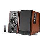 Edifier R1700BT Lautsprecher-Set 2 Regallautsprecher analoge + digitale Anschlüsse Bluetooth Echtholzgehäuse in Wood Anschlusskabeln Fernbedienung