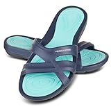 Aqua Speed Set Badeschuhe Damen + Mikrofasertuch | Duschsandalen | Badeschlappen Ultraleicht | Dusche & Badeschuhe | Sandals | F:10, Gr. 39 | Panama