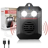 Baoduu Marderschreck Innen Außen für ca. 200m², Marderschreck Dachboden mit Blinklicht & Ultraschall, Marderabwehr Anschluss USB oder Batteriebetrieb, IP65 Marderschutz für Auto, Garage, Haus, Garten