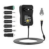 Universal Netzteil, Isisyu 40W AC zu DC 3V 4.5V 5V 6V 7.5V 9V 12V Adapter Einstellbares Schaltnetzteil mit 5V 2.1A USB Port und 7 DC Steckern für 3-12V Haus Elektronik, LED Streifen, Router, 3A max