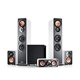 Teufel UlLTIMA 40 Surround Power Edition 5.1-Set - Heimkino Lautsprecher 5.1 Soundanlage mit riesigem Subwoofer (optional kabellos ansteuerbar), Bassreflex, 3-Wege-System - Weiß