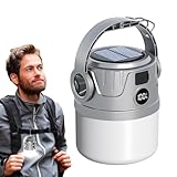 Byeaon Solar-Camping-Laterne, wasserdicht, wiederaufladbar, über USB aufladbar, LED-Taschenlampe, Campinglampe, für Wandern, Indoor und