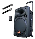 E-Lektron EL30-M MK-III 700W Mobile PA Sound Anlage Partybox Bluetooth Lautsprecher Groß Akku-MP3-USB-SD inkl. 2 UHF Funkmikrofone und Fernbedienung Soundsystem - Mobile Musikbox MP3