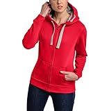 HRM Damen Hooded Jacket, himbeere, Gr. XL I Premium Kapuzenjacke Damen mit Kontrast-Innenfutter I Basic Hoodie mit Reißverschluss I Zip Hoodie I Hochwertige & nachhaltige Damen-Oberteile