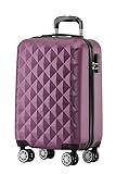 BEIBYE Zwillingsrollen 2066 Hartschale Trolley Koffer Reisekoffer Gepäck M-L-XL-Set (Violett, M)