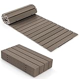 COSTWAY Rollweg aus HDPE, 242 x 55cm Gehweg ausrollbar, Gartenweg wetterfest, Gehwegplatte Trittplatte für Hochzeit, Party, Garten, Grau