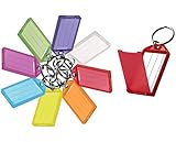 Lucky Line Schlüsselanhänger mit Klappe, Spaltring und Papiereinsatz zum Beschriften, Schlüsselorganisation und Identifizierung, 35 Stück, verschiedene Farben (60575)