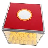 ARTSEWPLY Transparente Raffle Box mit Großer Kapazität und Gelben Losbällen Vielseitige Wahlurne für Spenden Abstimmungen und Partys Quadratischer Losbehälter für Hohe Teilnehmerzahlen