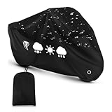 lompyeu Motorrad Abdeckplane, Motorradplane mit Schlossloch，Motorradgarage Wasserdicht Wasserdicht UV-Schutz für Moped Roller Motoroller Motor Enduro/Straßen, Zubehör für Motorrad 245x105x125cm