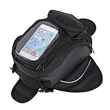 Ejoyous Tankrucksack, Magnetische Tanktasche Wasserdicht Tank Tasche Schwanz Motorradtasche mit Klarsichtfenster für Navi Handy Universal Satteltasche mit Großen Fenster