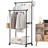 Rollbarer Kleiderständer | Kleiderständer aus Metall mit Rollen | Schrank-Organizer und Aufbewahrung, multifunktionaler Aufbewahrungsständer für Schuhe und Hüte