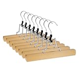 VonBueren 8X Hosenbügel Klemmbügel | Hosenspanner aus Holz | Kleiderbügel für Hosen | rutschfest | mit drehbarem Haken