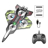 Opvonxeh Remote Control Plane, LED Light up Foam RC Drone, Durable Foam Airplane Drone, Mode Flying Toy, 2.4GHz Fighter Model Toy Quadcopter Airplanes Glider 2 Modes Flying Helicopter Toy for Kids