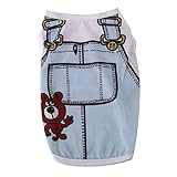 Gbloodst S Code Sommer Hund Mantel Baumwolle Hemd Gefälschter Gürtel Weste Hundebekleidung Mode Haustier T-Shirt