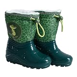 ESTEXO Kinder Gummistiefel Regenstiefel Thermostiefel Mädchen Jungen gefüttert Grün Krokodil 25