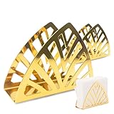 2 Stücke Einfachheit Rostfreier Stahl Dreieck, Serviettenhalter, Taschentuchspender, Freistehender Serviettenhalter, Dreieckiger Serviettenhalter aus Edelstahl, für Küchenarbeitsplatten, Gold