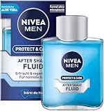 NIVEA MEN Protect & Care After Shave Fluid (100 ml), beruhigendes After Shave für Männer, Hautpflege nach der Rasur mit Aloe Vera und Pro Vitamin B5