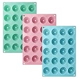 TOKSEO 3 Stück Mini Gugelhupfform Silikon, 20 Cavity Silikon Mini Gugelhupf Backform, Antihaftend Gugelhupfform Klein, Mini Kuchenform für Kleine Kuchen, Schokolade, Gelee