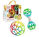 Bright Starts Easy-Grasp Oball Bundle Geschenk-Set - Grasp the Day, Ball und Rasselspielzeug 2er-Pack, BPA-frei, Unisex, Newborn+