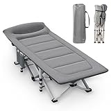 CALIYO Campingbett Feldbett Klappbar, Feldbett Mit Matratze 200 x 80 x 40cm Bis 200 Kg Belastbar，Hergestellt Aus Oxford-Stoff Und Robustem Stahlrohr，Camping Bett Mit Aufbewahrungstasche