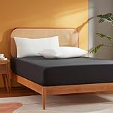 Sonive Spannbettlaken 160x200cm Großes Spannbetttuch,für Boxspringbett Topper bis 30 cm, Leichte Atmungsaktive Bettlaken, Schwarz