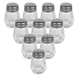 OSOLADY Salz und Pfefferstreuer 10 Stück Kleiner Gewürzflaschen aus Glas Praktische Gewürzspender für Grillabende und Camping