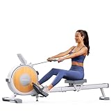 MERACH Rudergerät für zu Hause, 16 Widerstandsstufen, geräuschloses Rudergerät mit magnetischem Widerstand, mit exklusiver App, verbessertes Dual-Track-Design für mehr Stabilität (weiß)