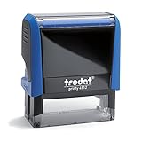 Stempel Personalisiert Trodat Printy 4912 – Firmenstempel Selbst Erstellen mit 5 Zeilen Text – Gehäuse Himmelblau, Abdruck 47x18 mm