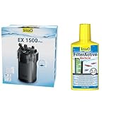 Tetra Aquarium Außenfilter EX 1500 Plus - leistungsstarker Filter für Aquarien bis 300 L + Tetra FilterActive Bacteria, 250 ml